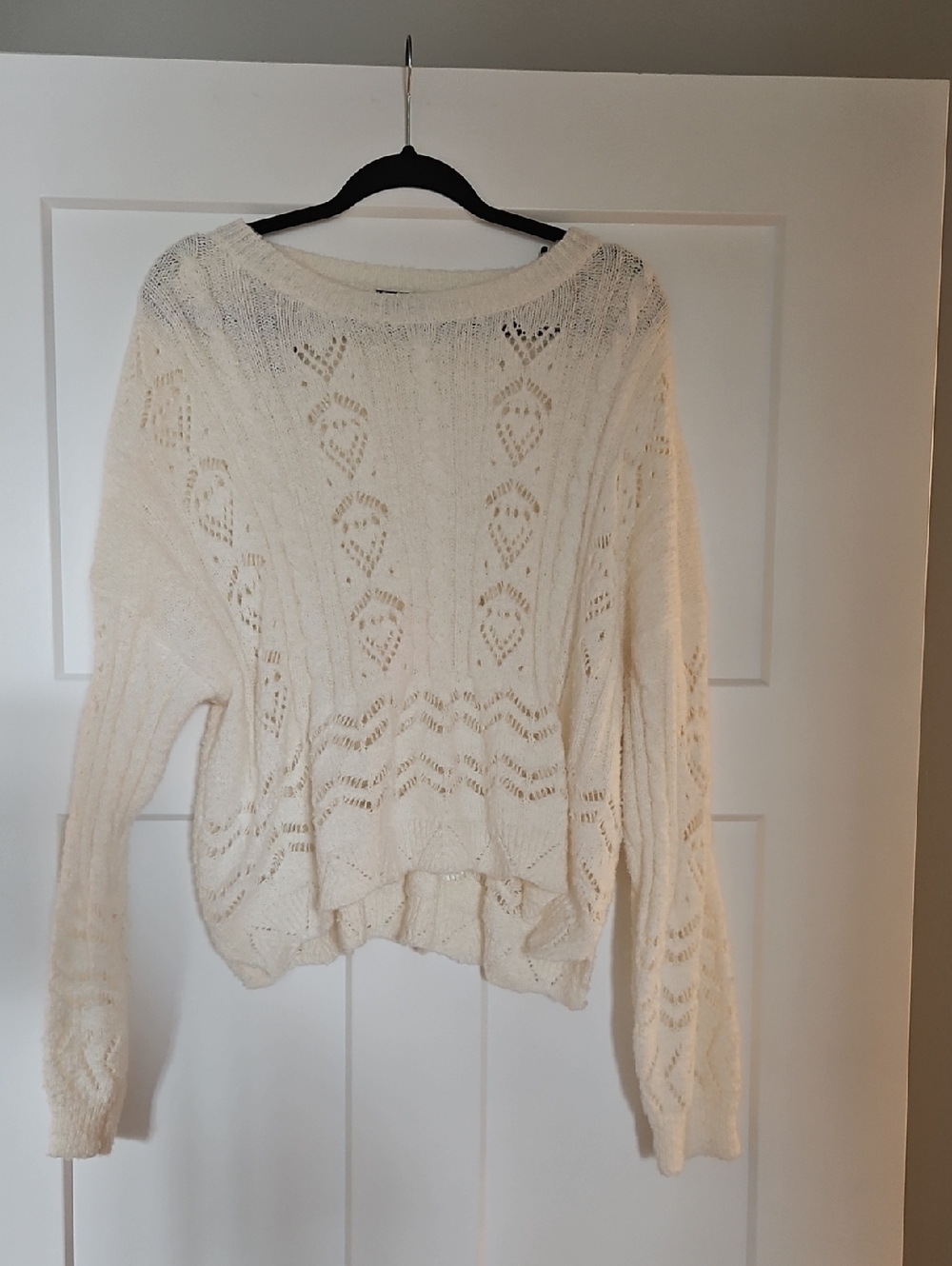 Altar'd State Arula Women’s Cream Open-Knit Sweater